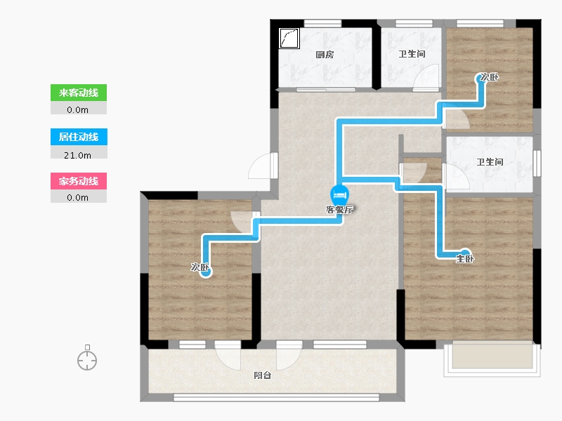 山东省-潍坊市-潍坊碧桂园天-94.40-户型库-动静线