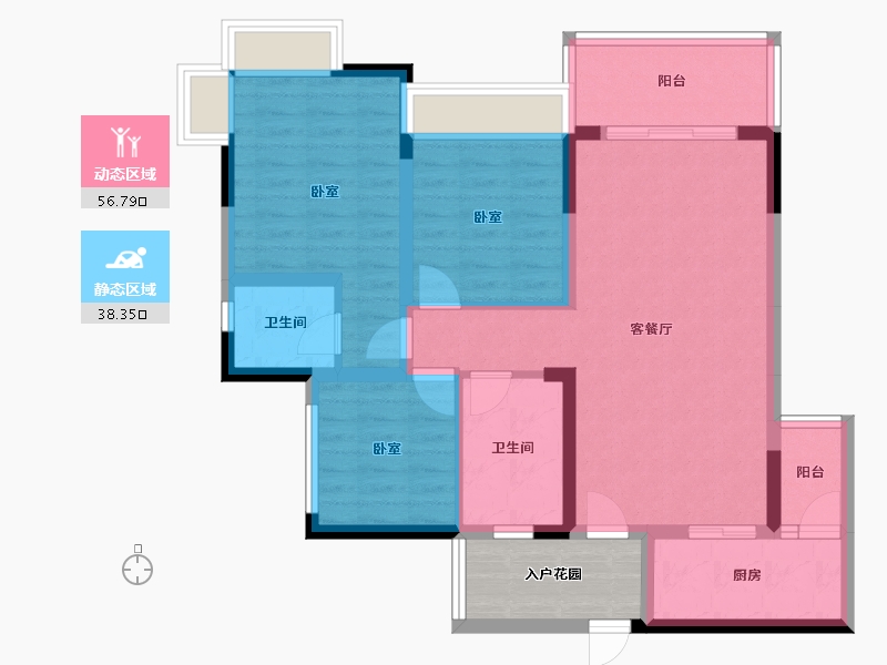 四川省-眉山市-天府桃源-89.76-户型库-动静分区