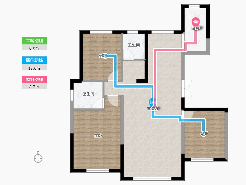 吉林省-松原市-镜湖天玺-91.97-户型库-动静线