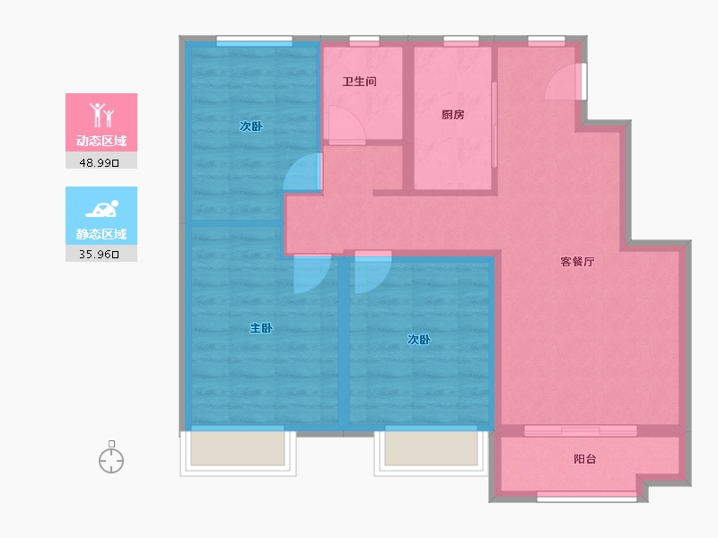 河北省-石家庄市-石家庄众人翡丽湾-75.67-户型库-动静分区