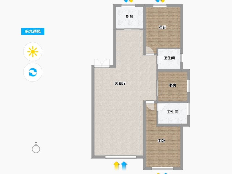 内蒙古自治区-通辽市-逸美华庭·岚郡-111.01-户型库-采光通风