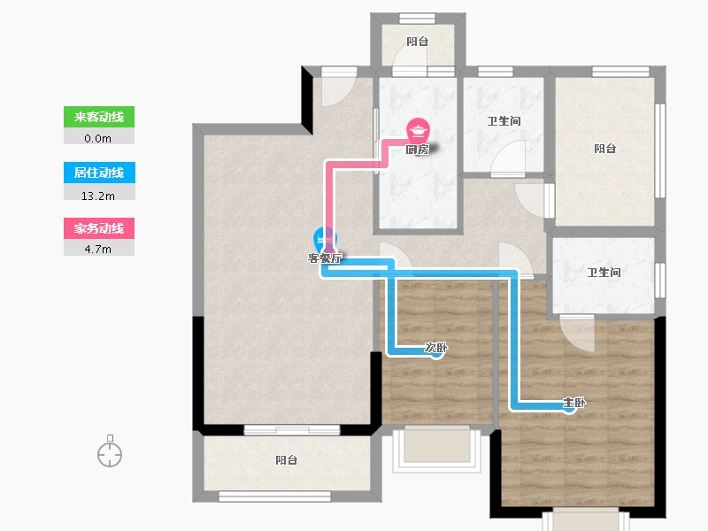 广东省-江门市-汇桥新城四期-88.00-户型库-动静线