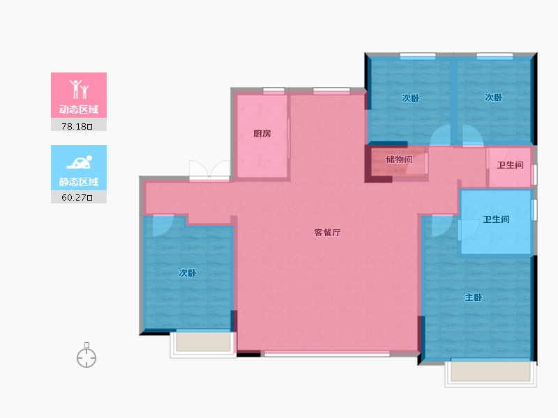 内蒙古自治区-通辽市-诚达·龙庭御府-125.77-户型库-动静分区