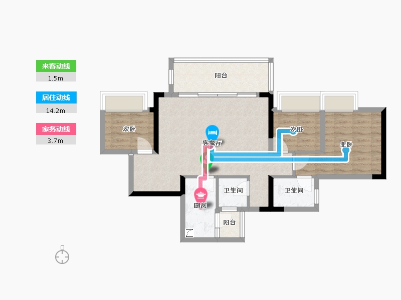 重庆-重庆市-海成·云溪上院-79.00-户型库-动静线