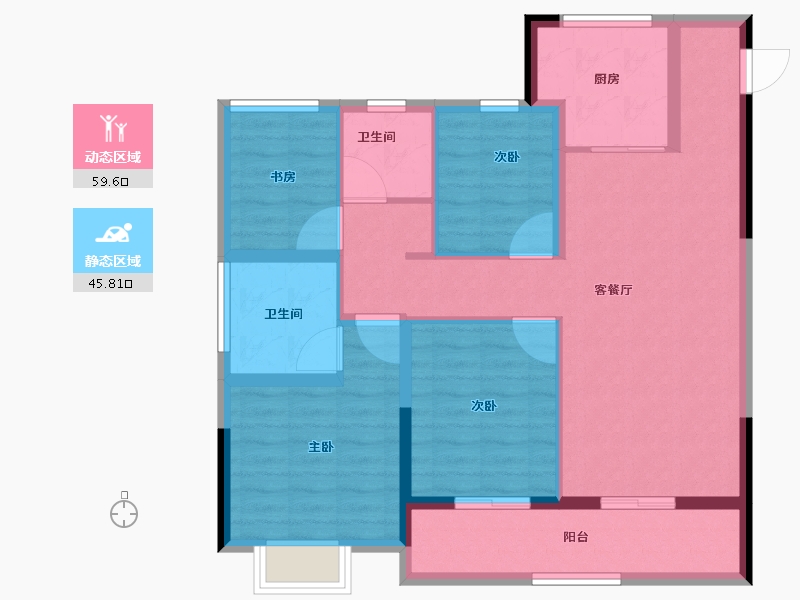 浙江省-杭州市-大华峰汇华城-94.07-户型库-动静分区