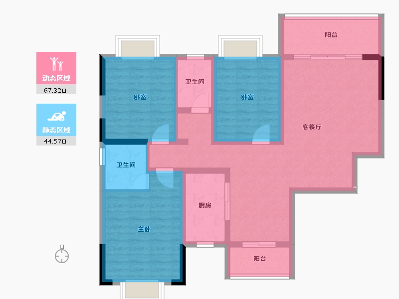 湖南省-郴州市-金桂世纪城-99.79-户型库-动静分区