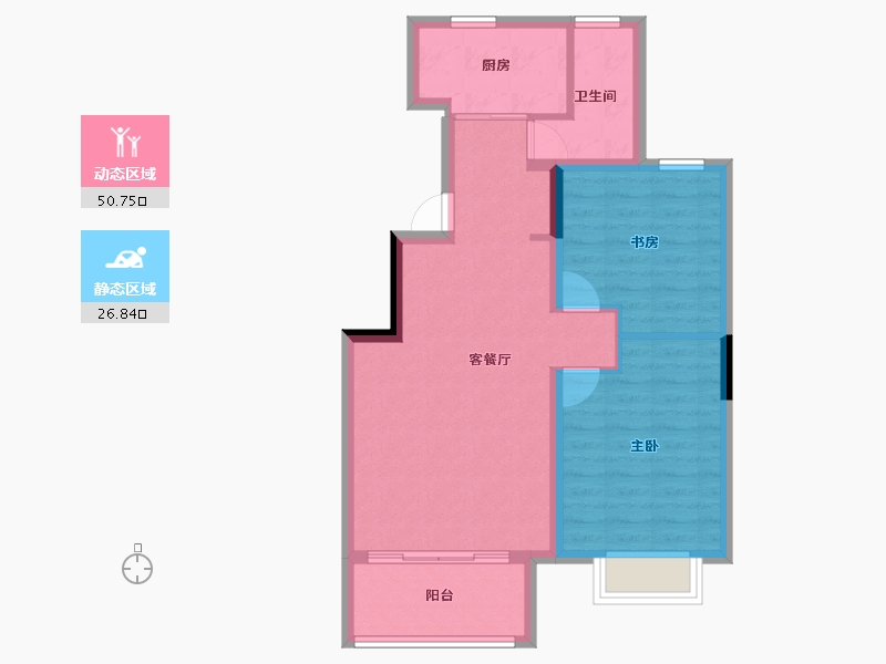 江苏省-无锡市-MOM八春风湖上-69.60-户型库-动静分区