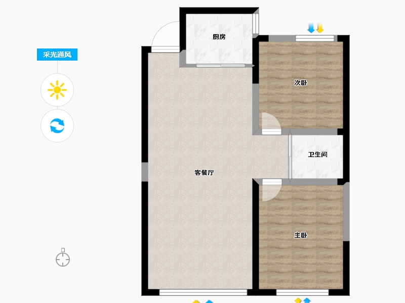 吉林省-松原市-锦绣江畔·龙栖湾-75.69-户型库-采光通风