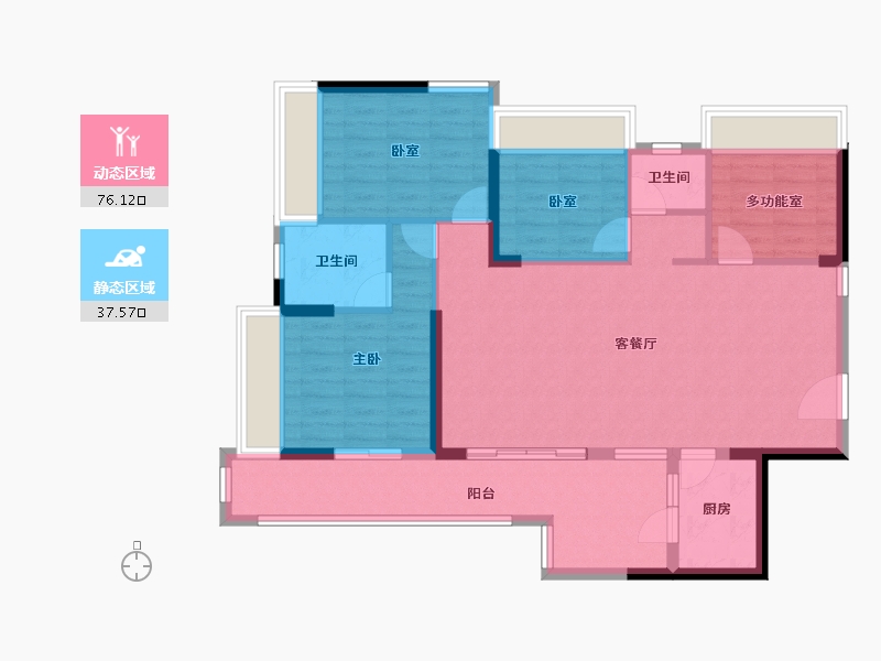 湖南省-郴州市-熠通公馆-102.59-户型库-动静分区