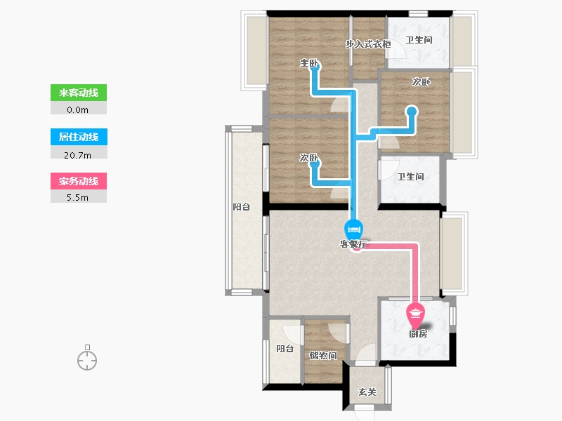 广东省-广州市-绿地越秀海玥-100.05-户型库-动静线