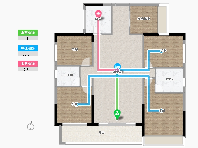 湖南省-郴州市-新东方锦绣庄园-131.44-户型库-动静线