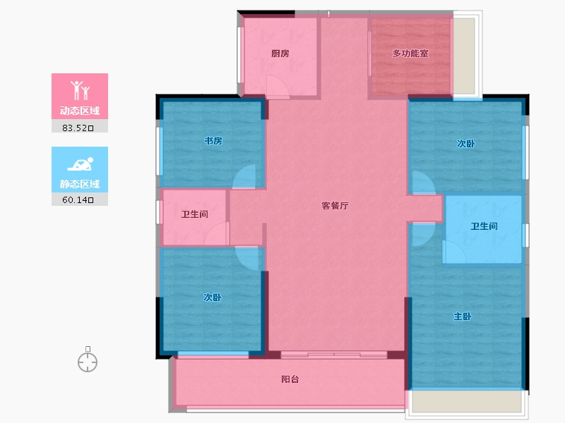 湖南省-郴州市-新东方锦绣庄园-131.44-户型库-动静分区