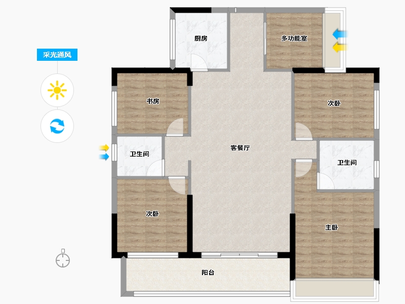 湖南省-郴州市-新东方锦绣庄园-131.44-户型库-采光通风