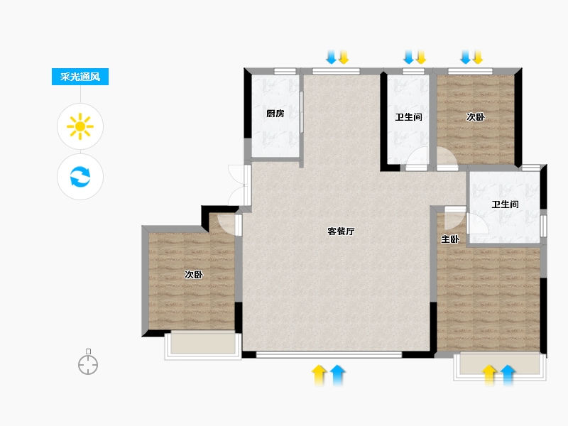 内蒙古自治区-通辽市-诚达·林语江南-112.22-户型库-采光通风