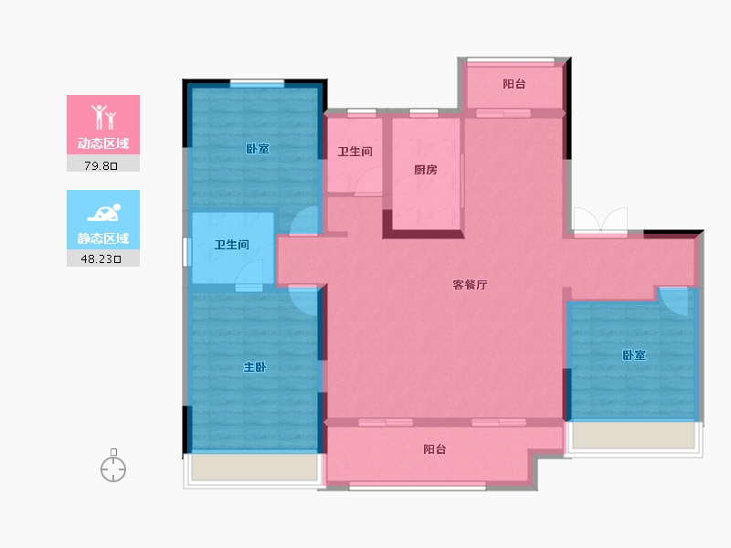 河南省-许昌市-万象三期水岸香郡花园-115.30-户型库-动静分区