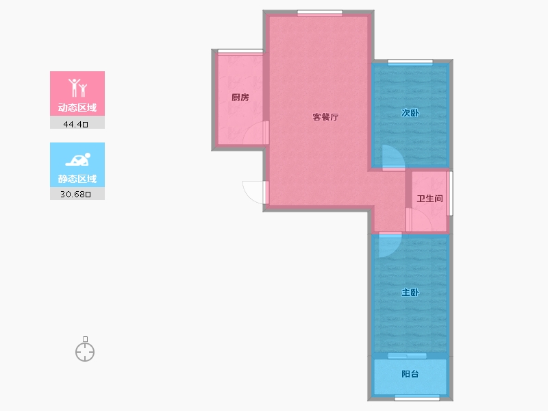 河北省-石家庄市-厚德·中央锦城-66.63-户型库-动静分区