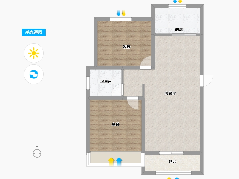 河南省-许昌市-物华溪悦-72.00-户型库-采光通风