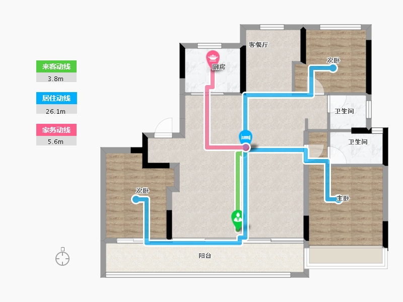 浙江省-温州市-远洋万和樾园-111.20-户型库-动静线