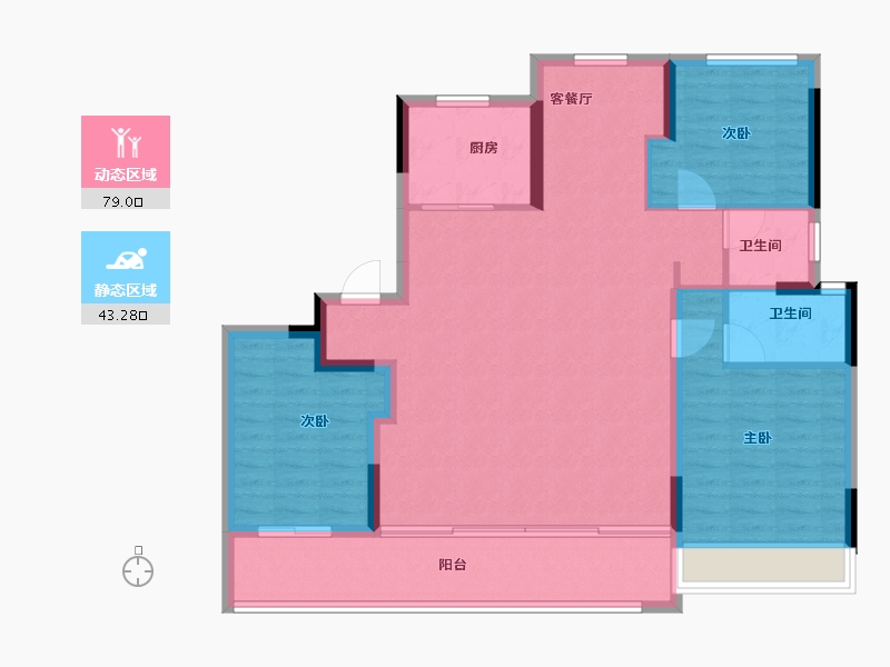 浙江省-温州市-远洋万和樾园-111.20-户型库-动静分区