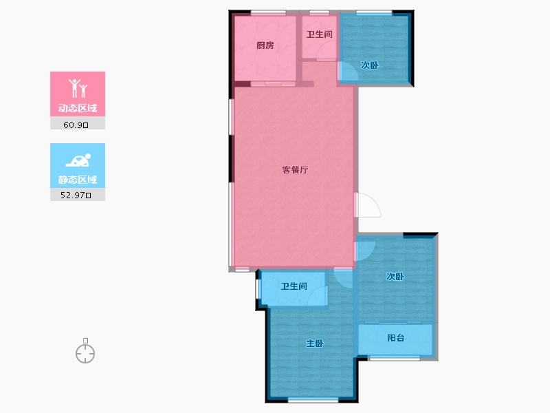 山东省-泰安市-东平天坤国际花园-103.20-户型库-动静分区