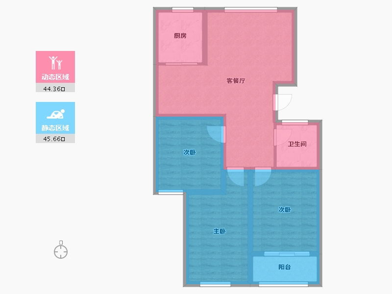 山东省-潍坊市-鑫雅苑-80.16-户型库-动静分区