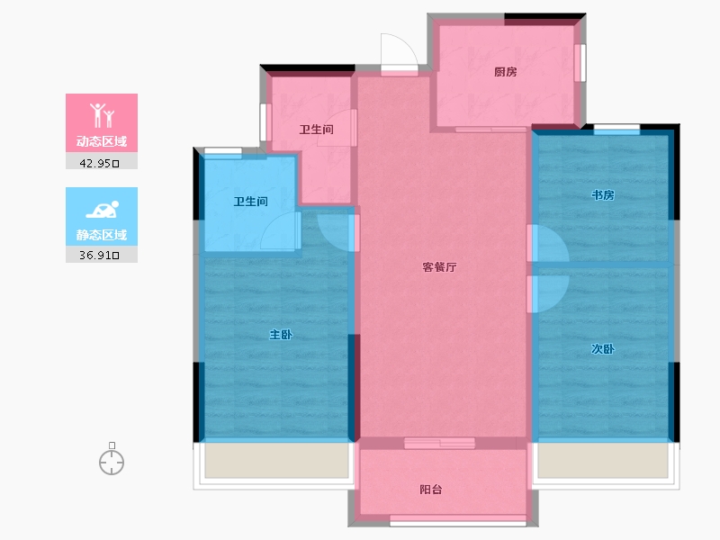 浙江省-温州市-新城旭辉未来海岸-71.20-户型库-动静分区