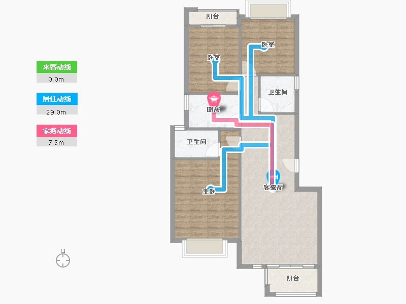 安徽省-宿州市-彼岸星城·融耀-89.63-户型库-动静线