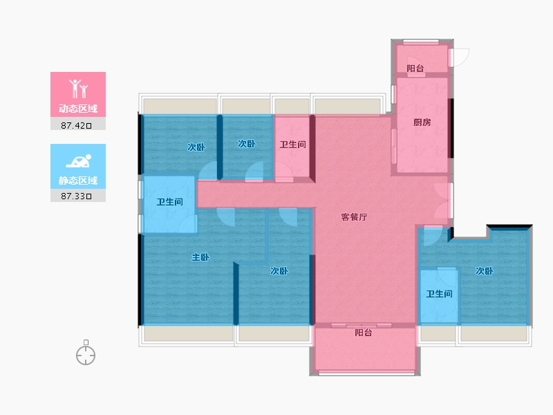 广东省-清远市-碧桂园江与峸-158.40-户型库-动静分区