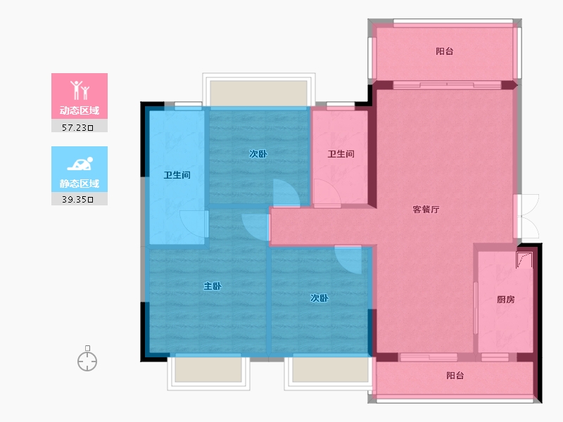 贵州省-贵阳市-颐华府-92.00-户型库-动静分区