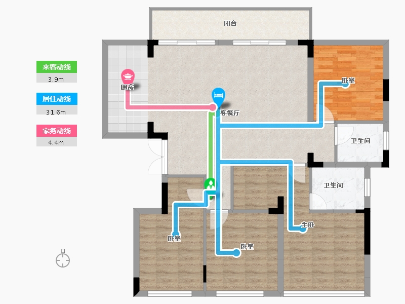 四川省-成都市-金辉新城半岛云著-115.46-户型库-动静线