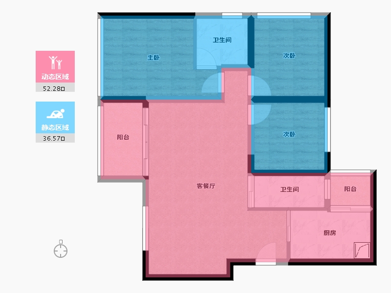 四川省-南充市-嘉和·天悦尚嶺-78.70-户型库-动静分区