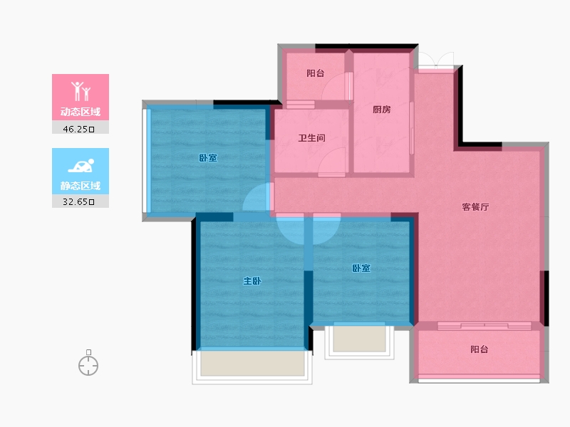 四川省-成都市-奥园玖俪湾-69.58-户型库-动静分区