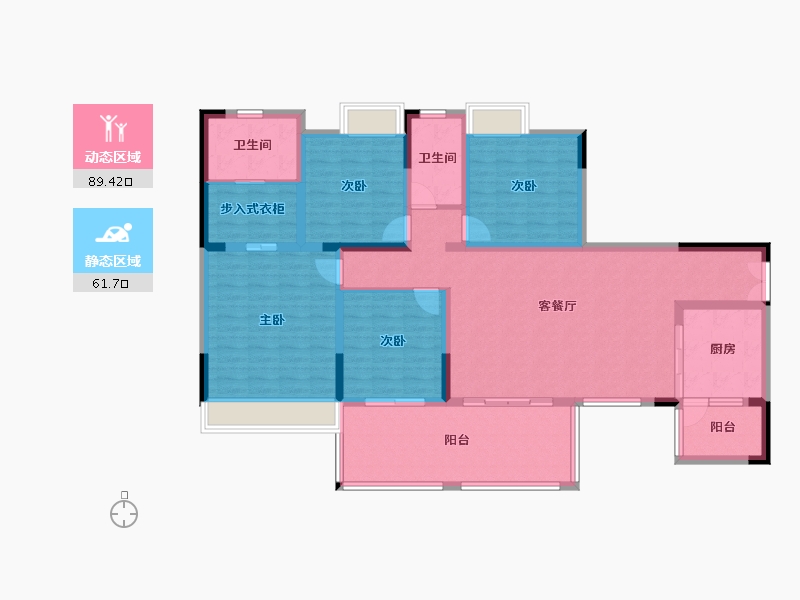 四川省-德阳市-中恒国际社区2期宽庭-135.70-户型库-动静分区