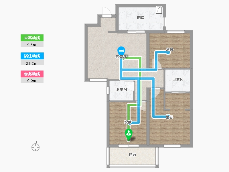 浙江省-嘉兴市-中港名都-84.87-户型库-动静线