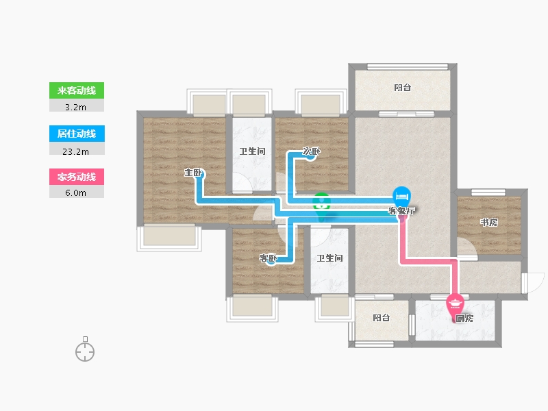 广西壮族自治区-梧州市-宏达五洲花城-90.87-户型库-动静线