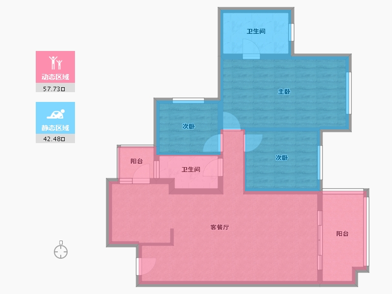 四川省-南充市-鸿通1988-86.00-户型库-动静分区