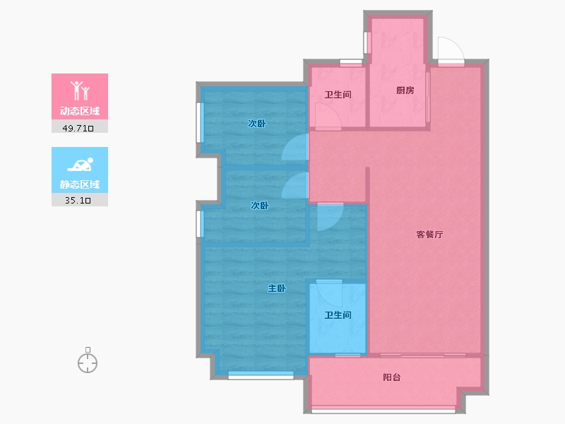 广东省-佛山市-保利天寰-83.00-户型库-动静分区