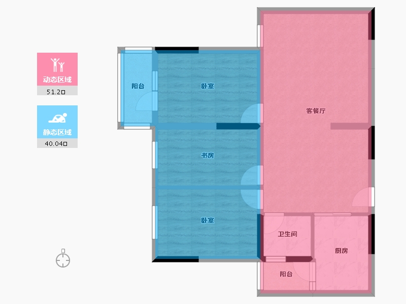 湖北省-咸宁市-金色海湾星河湾-81.64-户型库-动静分区