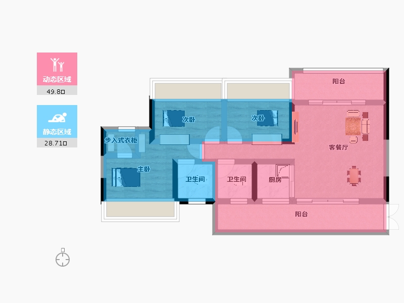 湖北省-恩施土家族苗族自治州-汉元世纪城-67.03-户型库-动静分区