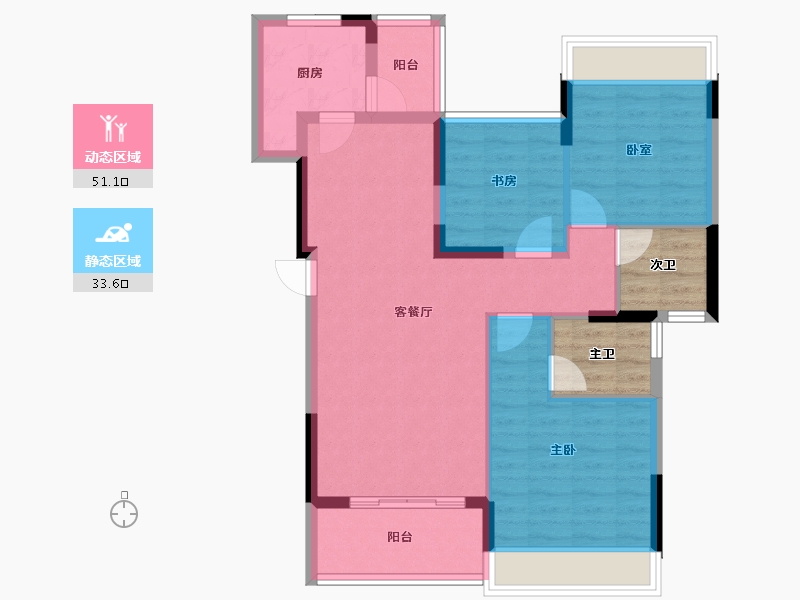 四川省-南充市-金鸿太阳城-82.98-户型库-动静分区