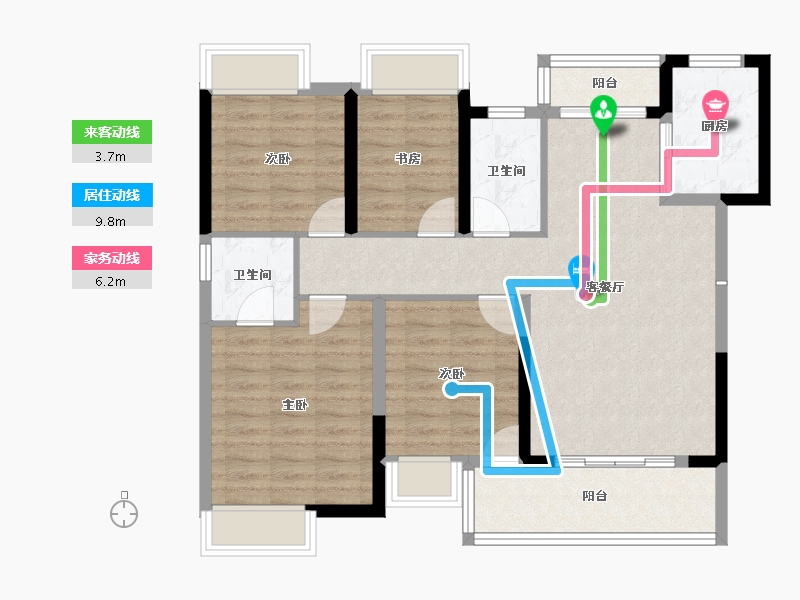 湖南省-株洲市-禾田生态智慧城长一府-93.50-户型库-动静线