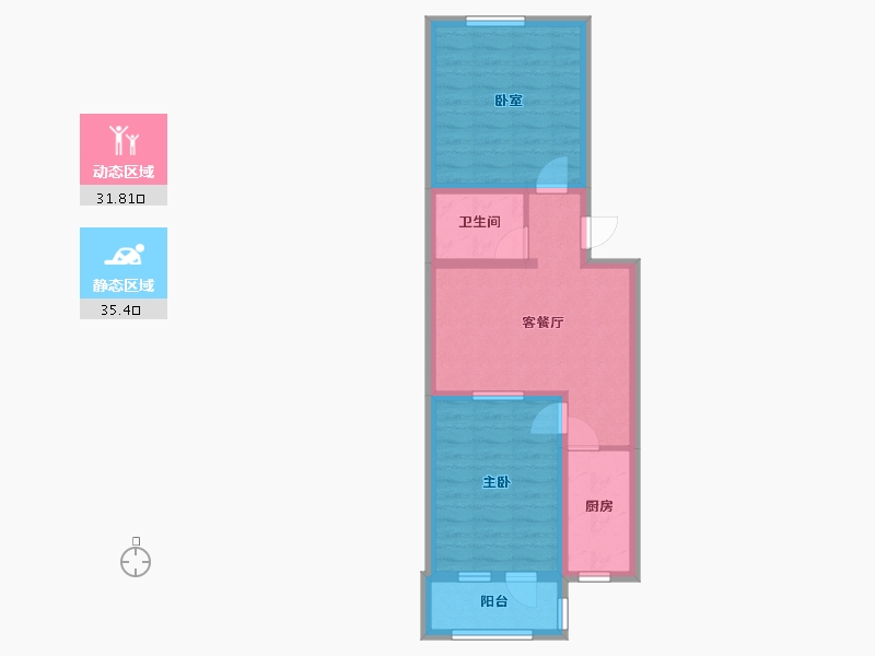 北京-北京市-慧华苑-60.00-户型库-动静分区