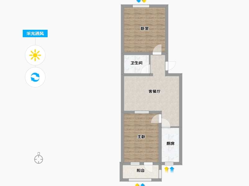 北京-北京市-慧华苑-60.00-户型库-采光通风