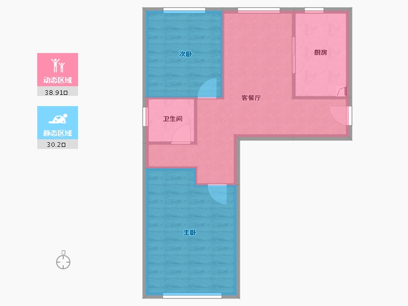 北京-北京市-奉范北京-62.40-户型库-动静分区