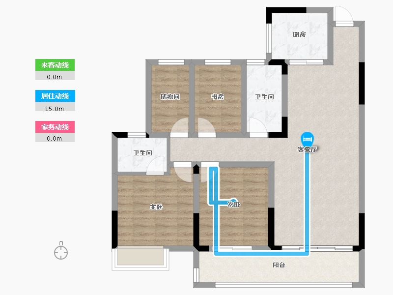 贵州省-毕节市-水岸华府-121.00-户型库-动静线