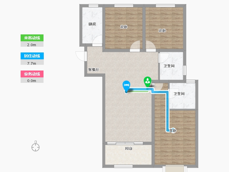 陕西省-宝鸡市-西建福慧城二期-100.60-户型库-动静线