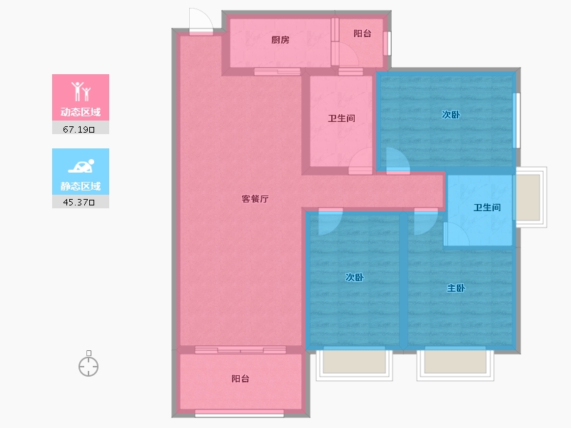 河南省-洛阳市-美伦橖颂-100.00-户型库-动静分区