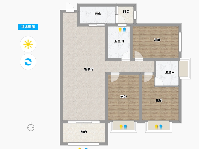 河南省-洛阳市-美伦橖颂-100.00-户型库-采光通风