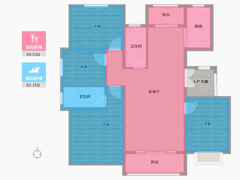 河南省-焦作市-沁阳晨升一號城邦-123.61-户型库-动静分区