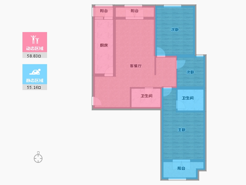 山西省-太原市-半山中庭-101.10-户型库-动静分区